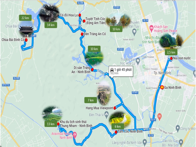 ninh binh over view map