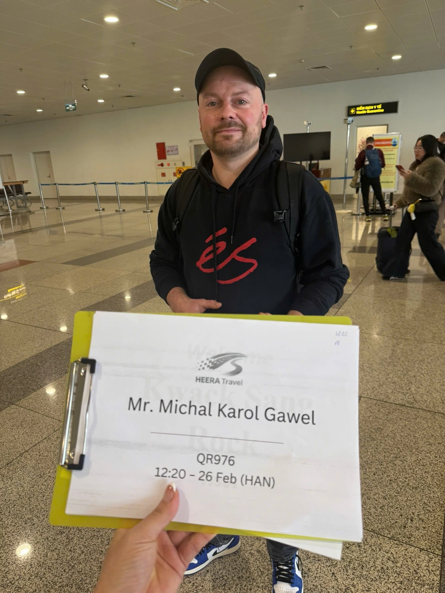 International traveller using Fast Track assistance at a Vietnam airport